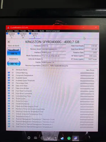 SSD NVME M2 4T KINGSTON FURY RENEGADE
