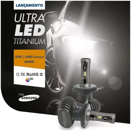 Kit Lâmpada Led Automotiva Ultra Led Titanium Encaixe H4