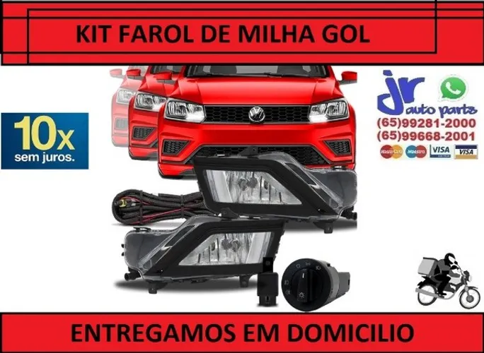 Kit Farol Milha Gol G8 2019 2020 2021 Auxiliar Neblina