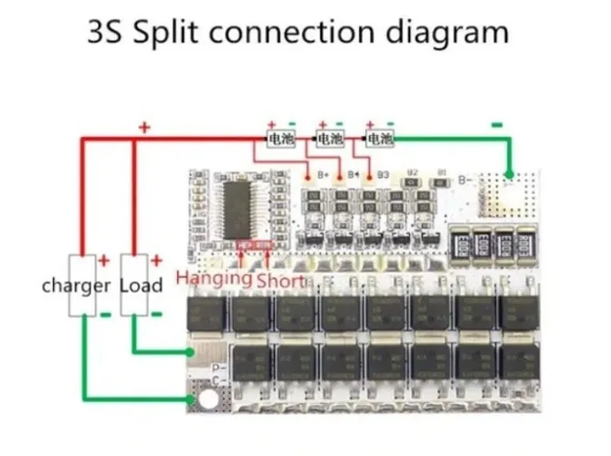 COD-AM407 Placa De Proteção Bms 3S 12V 100a Balanceada Li-ion lmo Bateria De Lítio 