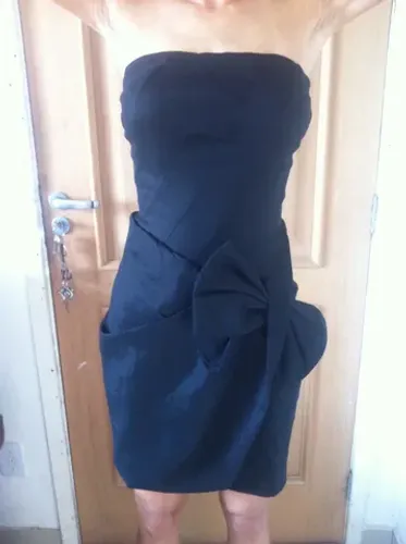 VESTIDO FESTA, TOMARA QUE CAIA, PRETO, SEMINOVO