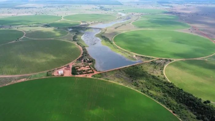 Fazenda 1.160 alq em Goiás, 620 alq. Irrigados com pivôs, R$:400 milhões só avista
