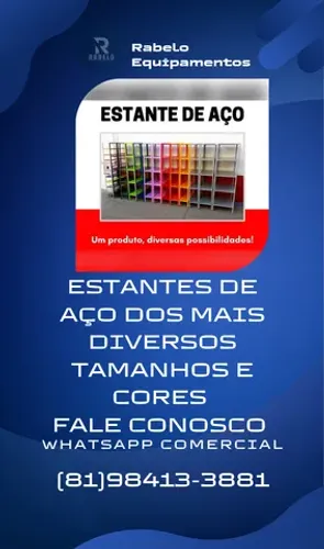 Prateleira de aço várias cores e medidas c/6 bandejas em até 5x sem juros