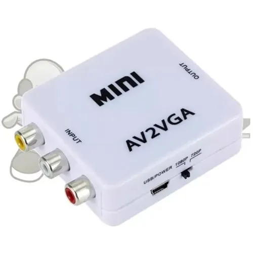 Mini Conversor Vídeo Composto, 3 RCA, AV Para VGA - AV2VGA em São Luís ma