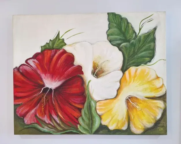 Quadro pintura flores