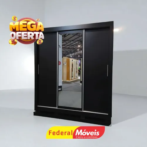 Guarda Roupa 3 Portas 4 Gavetas Espelho Promoção - Fazemos Entregas