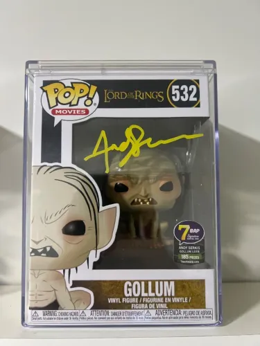 Funko Pop Gollum #532 LOTR - Autografado por Andy Serkis - JSA - Com Hard Case