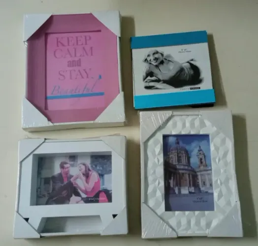 Kit com 4 porta retratos novos na caixa para fotos 10 x 15 cm