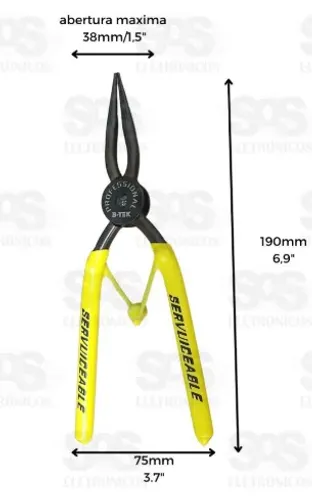 Alicate Para Anéis Externo Reto B-tek BT-391 7-Polegadas 