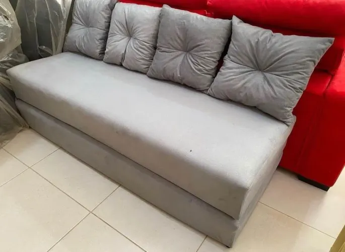Sofá Cama 3 Lugares Cinza