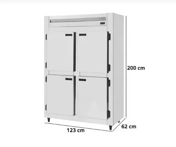 R1 Geladeira comercial com fundo inox 4 portas Kofisa
