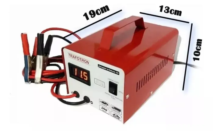 Carregador de baterias 12v 50AH para baterias de até 300 amperes