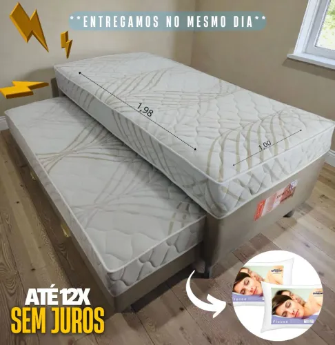 Bicama solteirão! Molas e espuma D28 - MEGA OFERTA!
