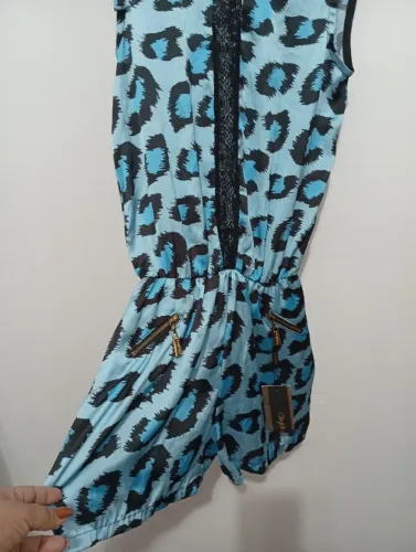 macaquinho azul estampado city blue