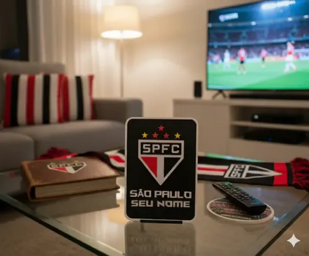 Placa Personalizada São Paulo FC - Seu Nome