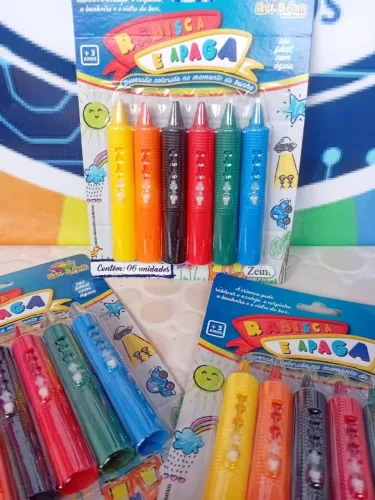 giz de cera com 6 cores