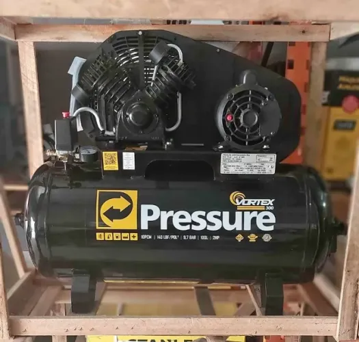 Compressor de Ar 100 Litros Vortex300 10Pcm 140 Libras Pressure - Novo