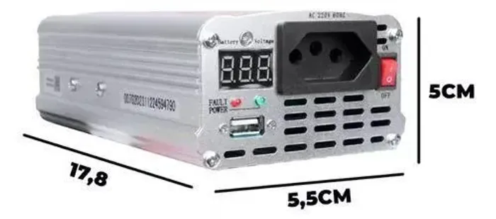 Inversor de Energia 12v - 110v 800w Automotivo com Usb Onda Modificada