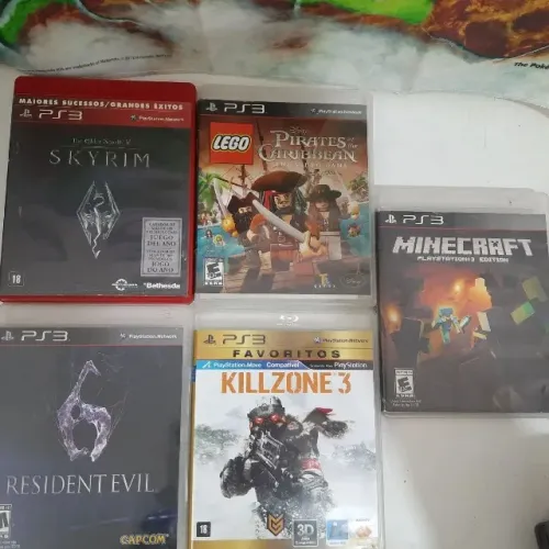 Lote jogos playstation 3 ps3 minecraft resident evil skyrim