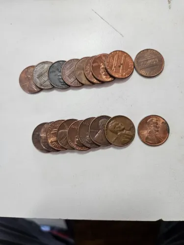 18 moedas de 01 cent
