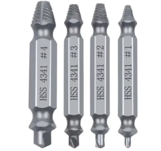 Kit 4 Extrator De Parafuso Quebrado E Danificado 3 A 12 Mm