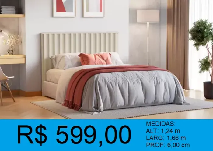 Cabeceira casal ripada - compre hoje e receba amanhã 