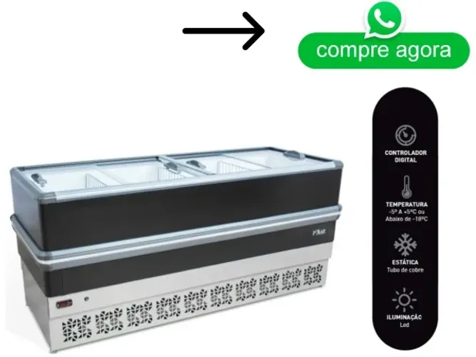 Ilha de Congelados 3M Polar Nova Vidro Reto 220v