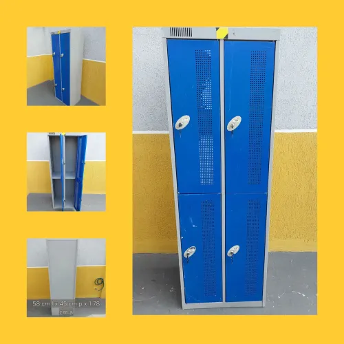Armário de Metal - 4 Portas - Azul