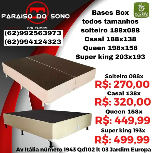Bases Box Para Cama - Todos Tamanhos - Madeira Reflorestada
