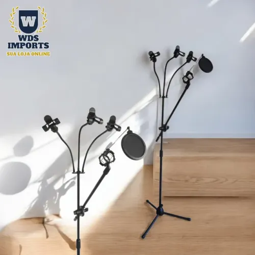 Pedestal Suporte para Microfone e celular - Tomate