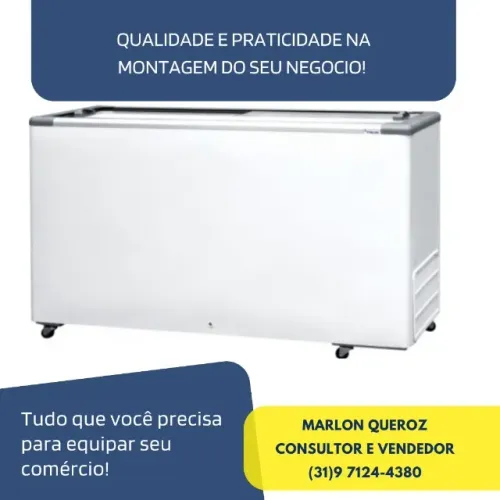 Congelador Horizontal Fricon 503L Tampa de Vidro