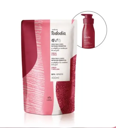 Refil Creme Desodorante Nutritivo para o Corpo Tododia Cereja e Avelã 400ML - Natura