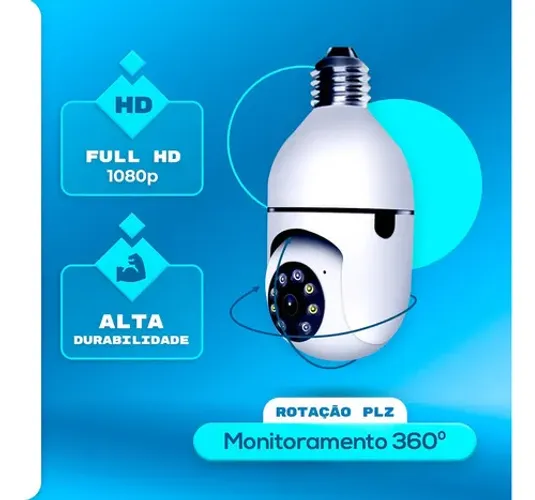 Câmera de Segurança Lâmpada Full HD 360°