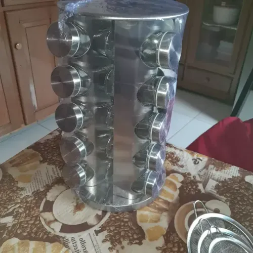 Porta Temperos Condimentos 20 Potes Giratorio Redondo Inox novo