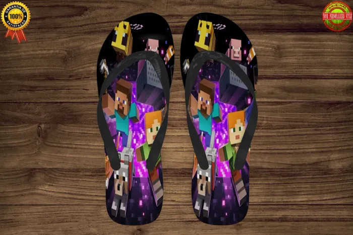 Chinelo Minecraft personalizado com sublimação proficional por encomenda leia a descrição.