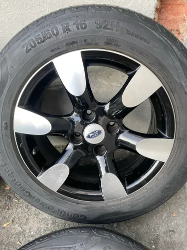 Rodas Ford Peugeot aro 16 black diamantada