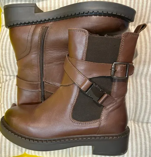 Botas de Couro legítimo Marrom Feminina