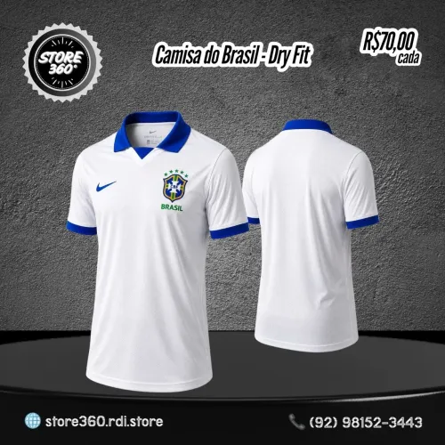 Camisa do Brasil Dry Fit Branca