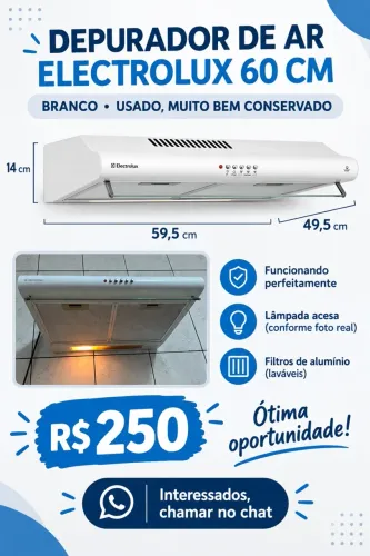 Depurador de Ar Parede Electrolux 60cm Branco