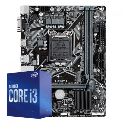 Kit Upgrade Intel Core i3 10100F, Placa Mãe H410M DDR4