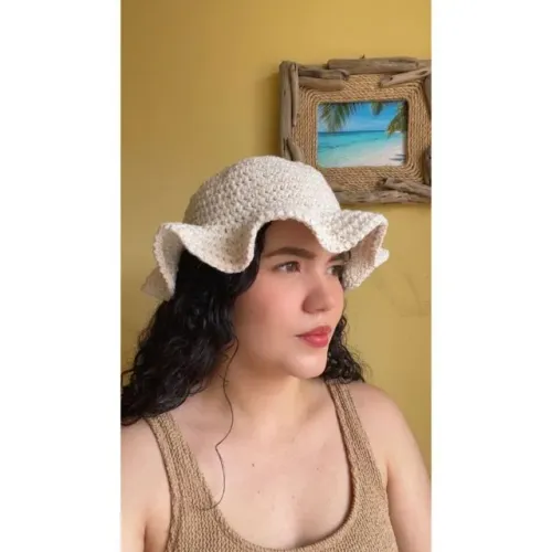  Chapéu de Crochê Bucket Hat Artesanal Verão/ Praia.