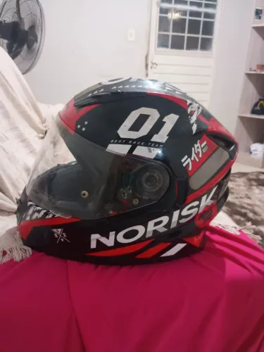 Capacete Norisk FF302 Tokyo Black Red White Preto Vermelho