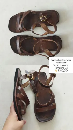 Sandália de couro artesanal 38