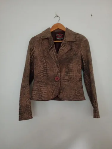 blazer BW Kromer cuoro natural feminino tamanho M