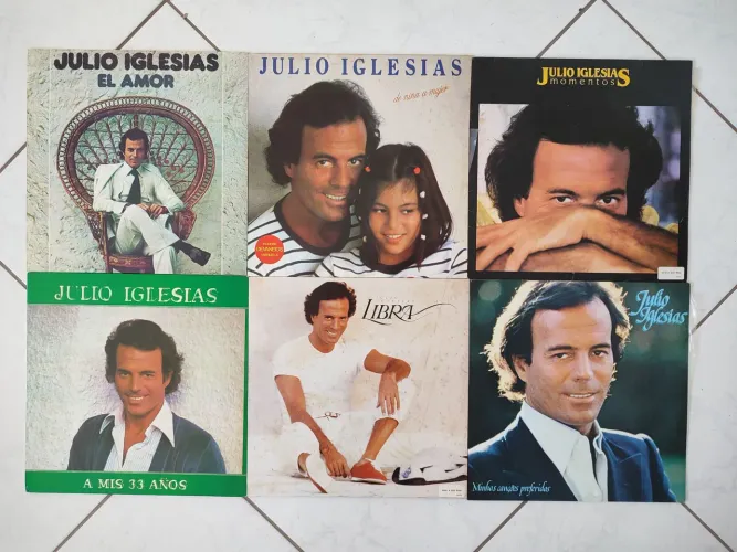 Coleção LP Discos de Vinil Julio Iglesias El Amor De Nina a Mujer Momentos A Mis Libra