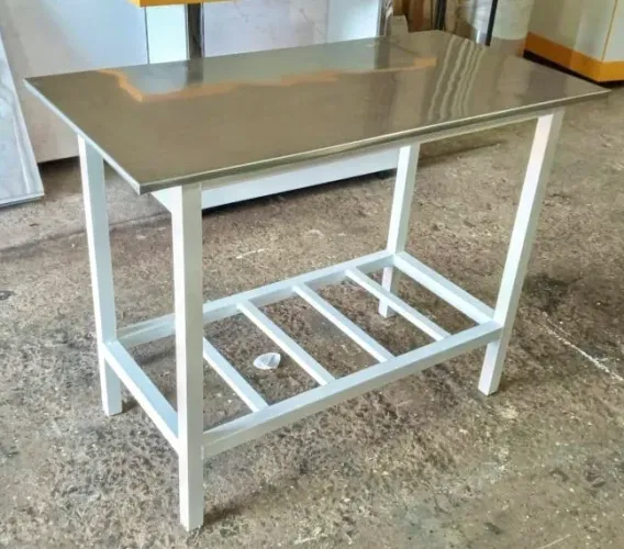 Mesa tampo inox 