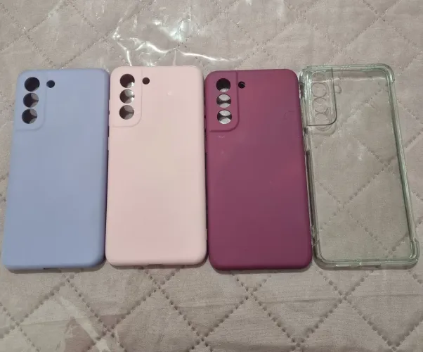 4 Capa nova celular S21 fe lilás, rosa, marsala e transparente