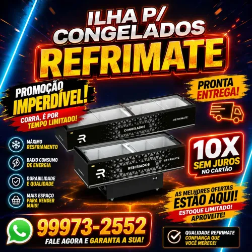 Freezer pra congelados dupla ação marca refrimate em 10x sem juros