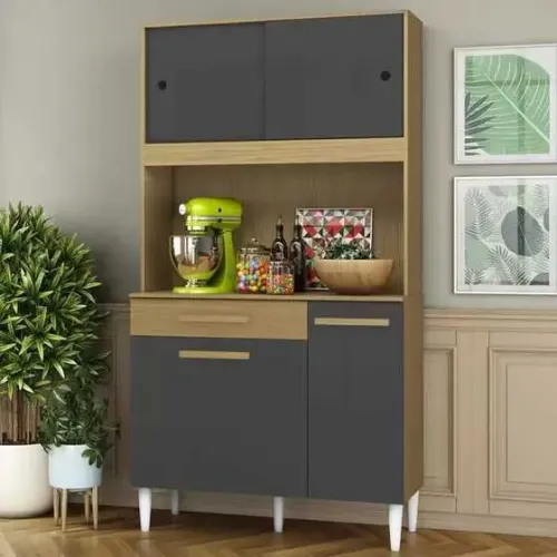 Armário de Cozinha 910 Completa Compacta 4 Portas 1 Gaveta - FAZEMOS ENTREGA E MONTAGEM!