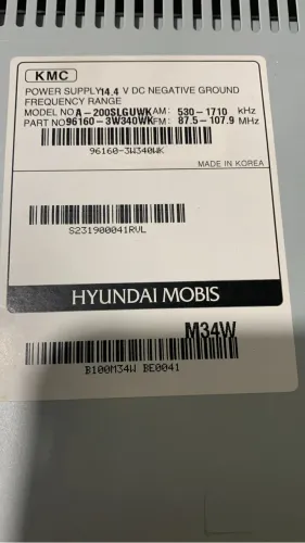 Rádio Original Kia Sportage 2011 2012 2013 2014 Hyundai Mobis 96160-3W340WK